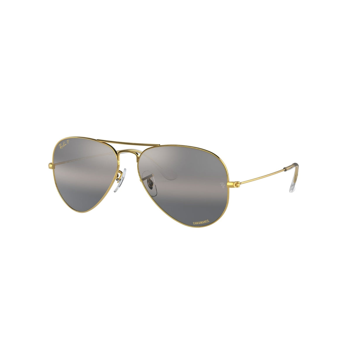 Ray-Ban Unisex Sunglasses Aviator large Metal Gold Polar Clear Gradient Dark Grey Metal Metal  0RB3025 9196G3 62