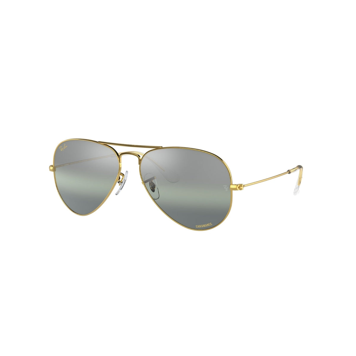 Ray-Ban Unisex Sunglasses Aviator large Metal Gold Gradient Dark Green Mirror Metal Metal  0RB3025 9196G4 55