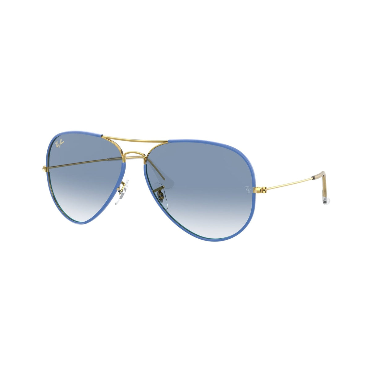 Ray-Ban Unisex Sunglasses Aviator Full Color Light Blue Clear Gradient Blue Metal Metal  0RB3025JM 91963F 58