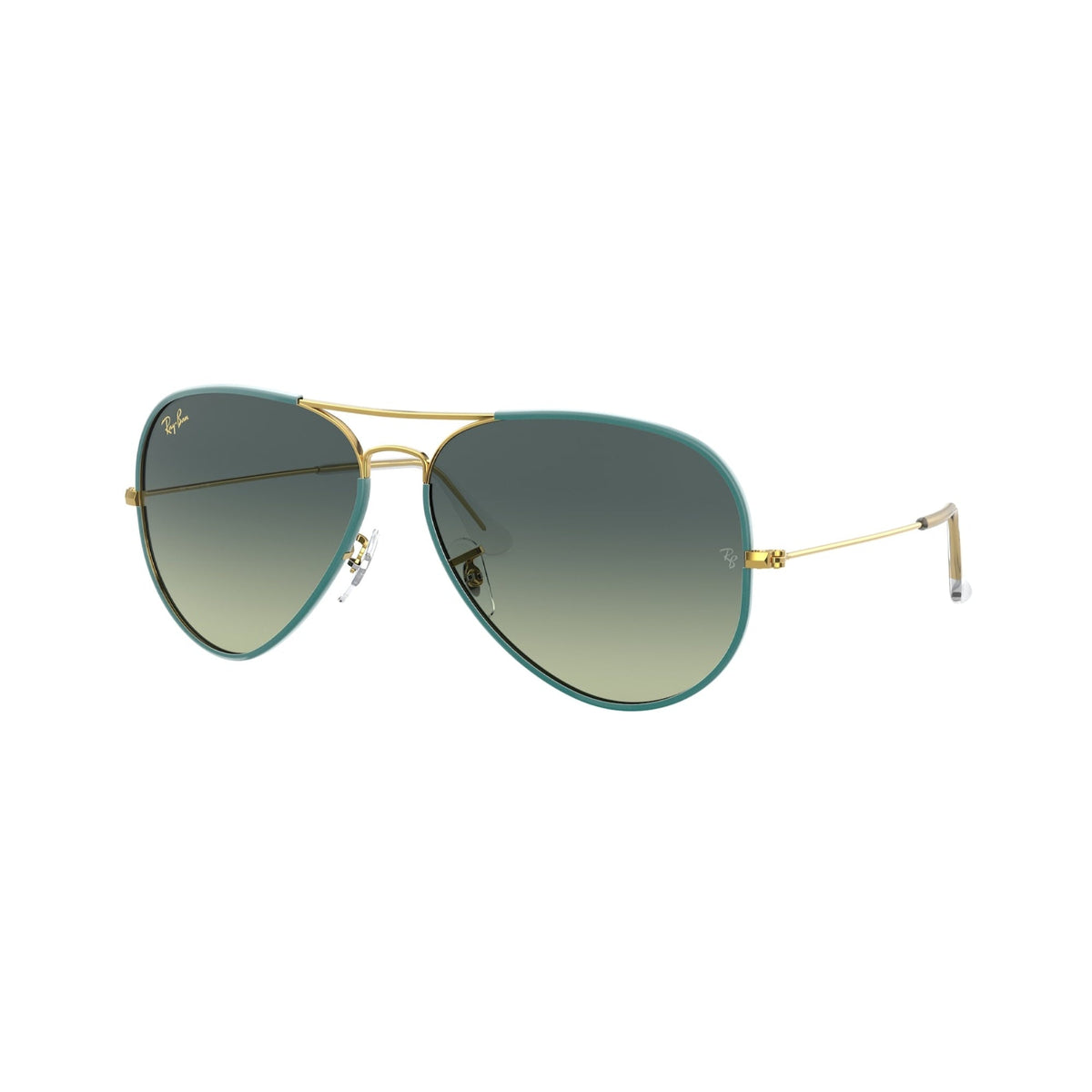 Ray-Ban Unisex Sunglasses Aviator Full Color Green Green Vintage Gradient Blue Metal Metal  0RB3025JM 9196BH 62