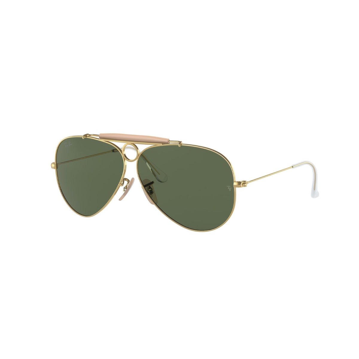 Ray-Ban Unisex Sunglasses Shooter Gold G-15 Green Metal Metal  0RB3138 W3401 58