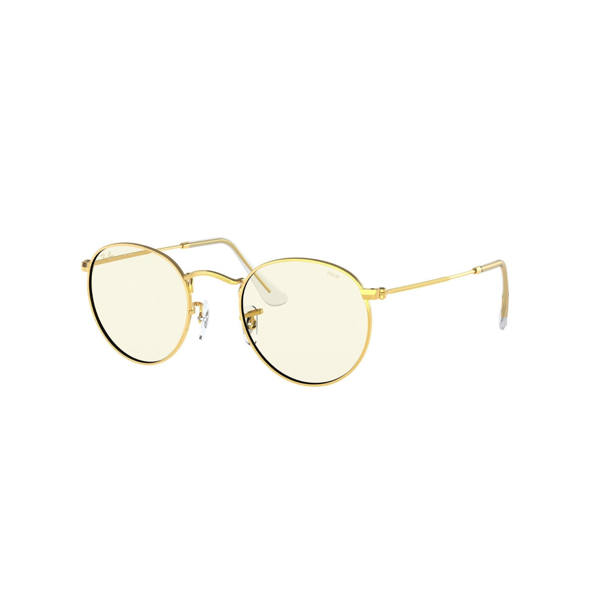 Ray-Ban Men's Sunglasses Round Metal Gold Photo Grey/Blue Light Filter Metal Metal  0RB3447 9196BL 53