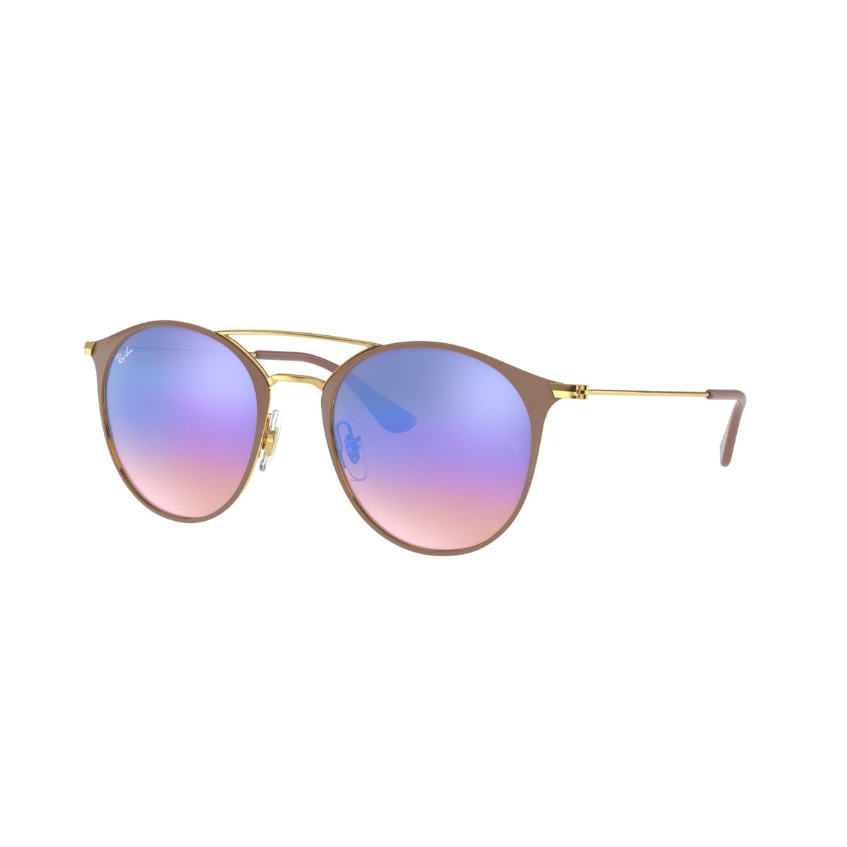 Ray-Ban Unisex Sunglasses  Light Brown Blue Flash Gradient Metal Metal  0RB3546 90118B 52