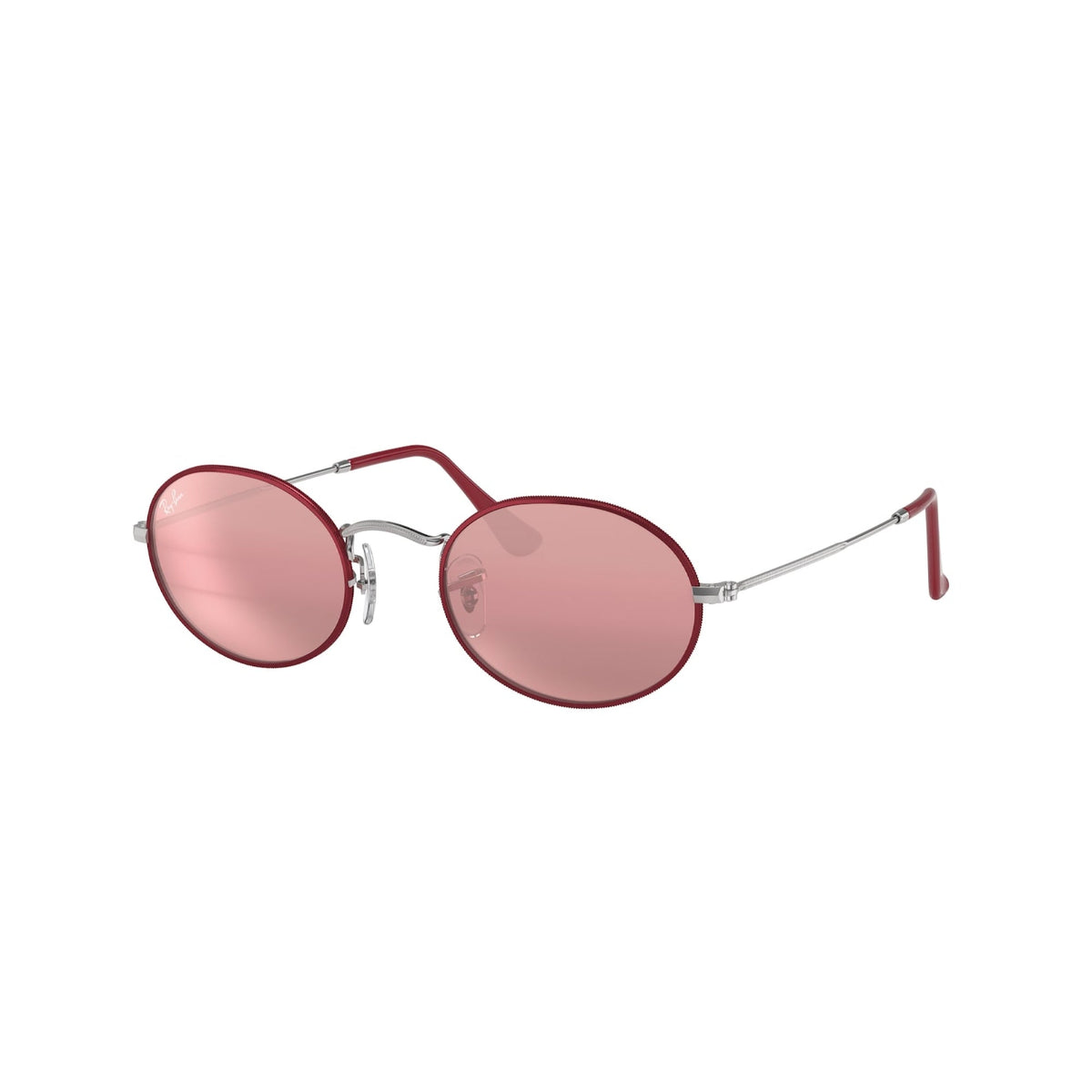 Ray-Ban Unisex Sunglasses Oval Bordeaux Purple Bi-Mirror Grey-Photo Metal Metal  0RB3547 9155AI 54