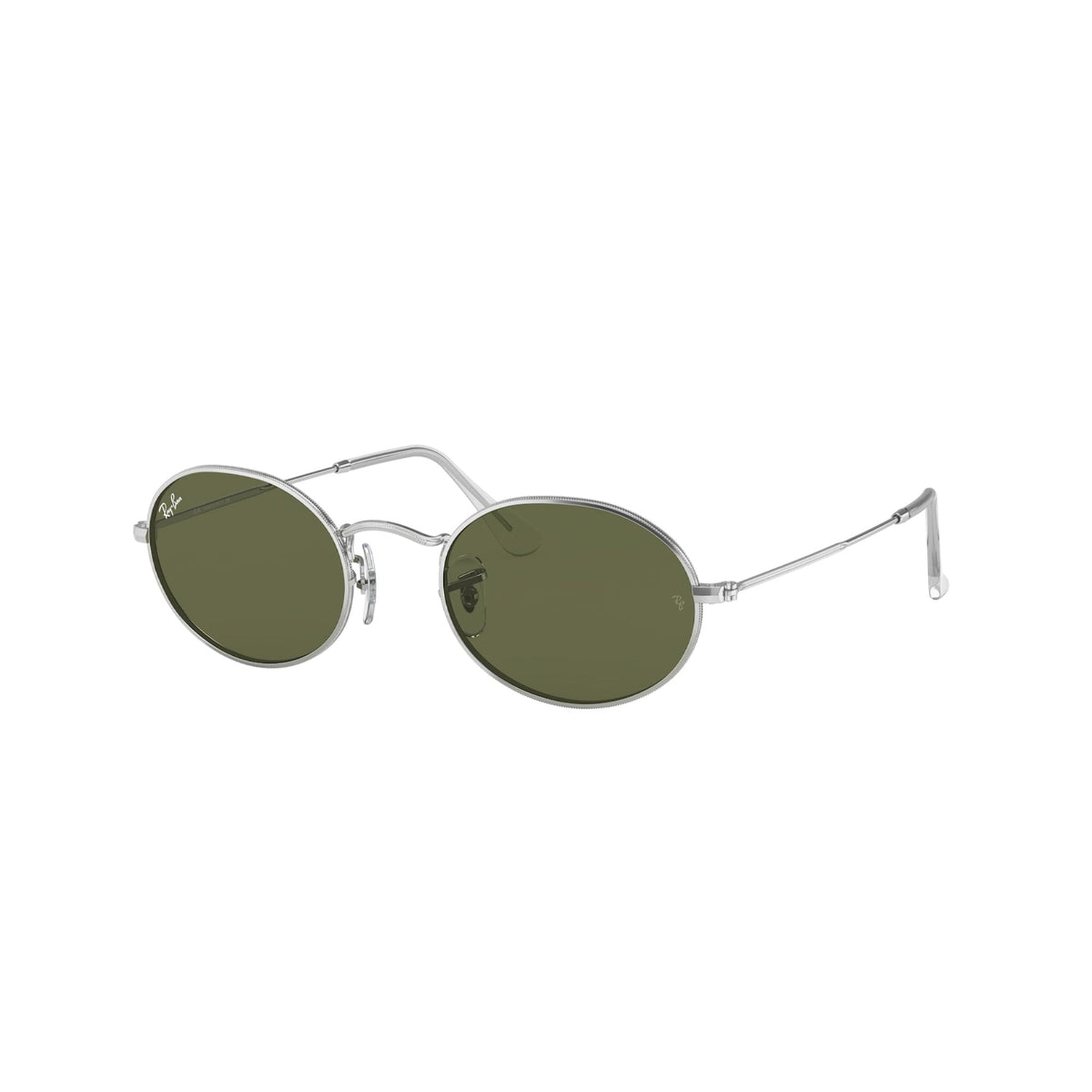 Ray-Ban Unisex Sunglasses Oval Silver Bottle Green Metal Metal  0RB3547 91984E 54