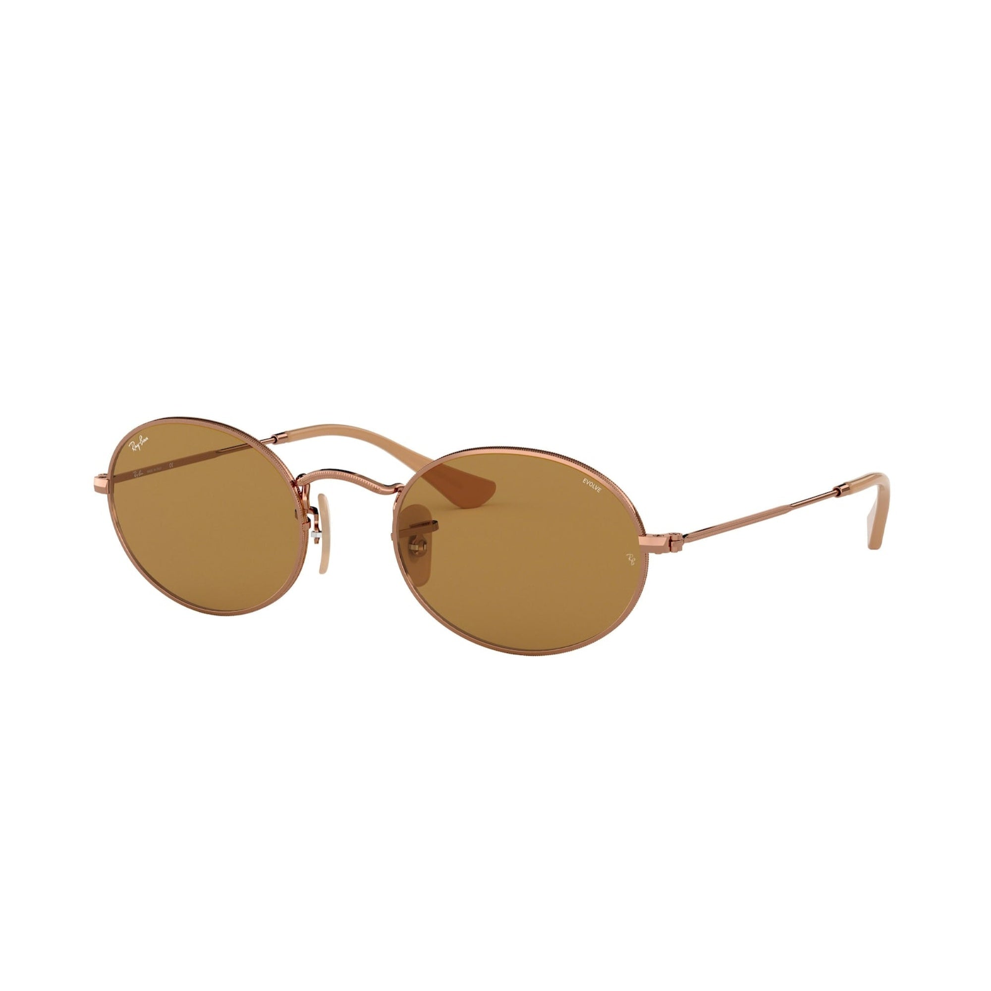 Ray Ban Unisex Sunglasses Oval Bronze Copper Evolve Brown Metal Metal Bezali