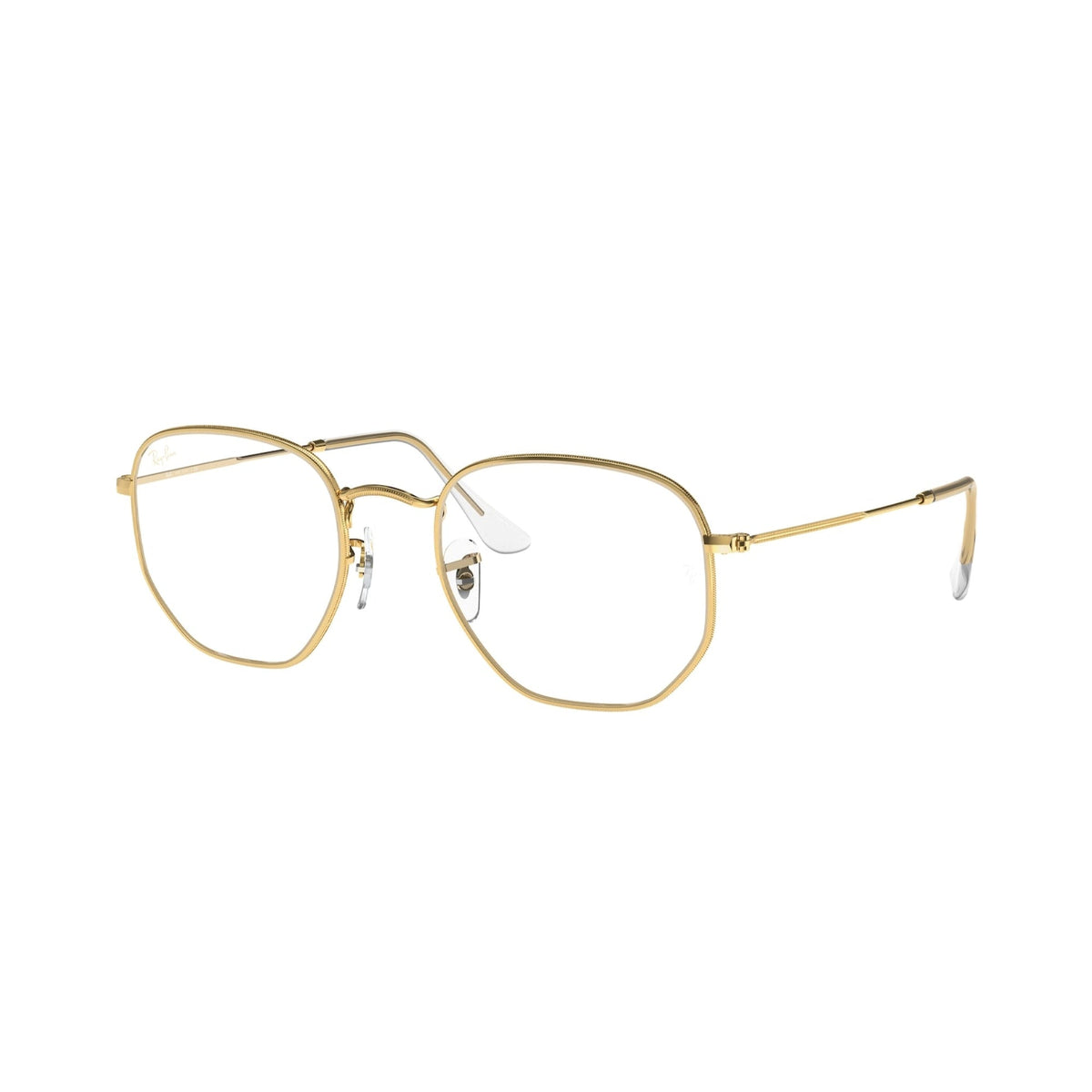 Ray-Ban Unisex Sunglasses Hexagonal Gold Clear/Blue Light Filter Metal Metal  0RB3548 9196BF 48