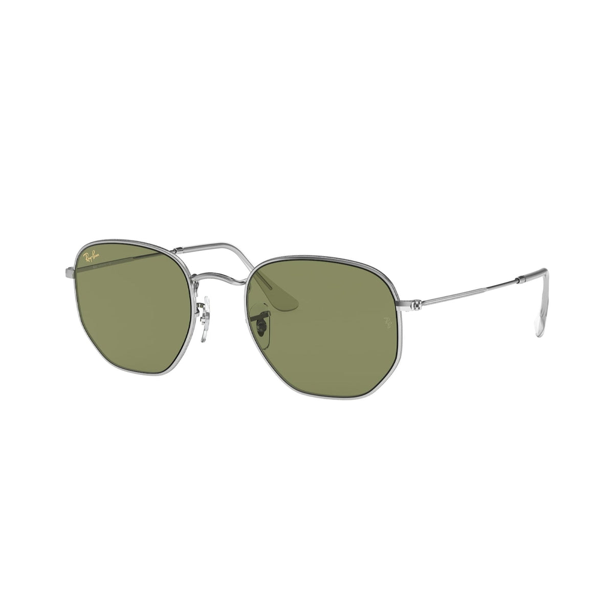 Ray-Ban Unisex Sunglasses Hexagonal Silver Bottle Green Metal Metal  0RB3548 91984E 54