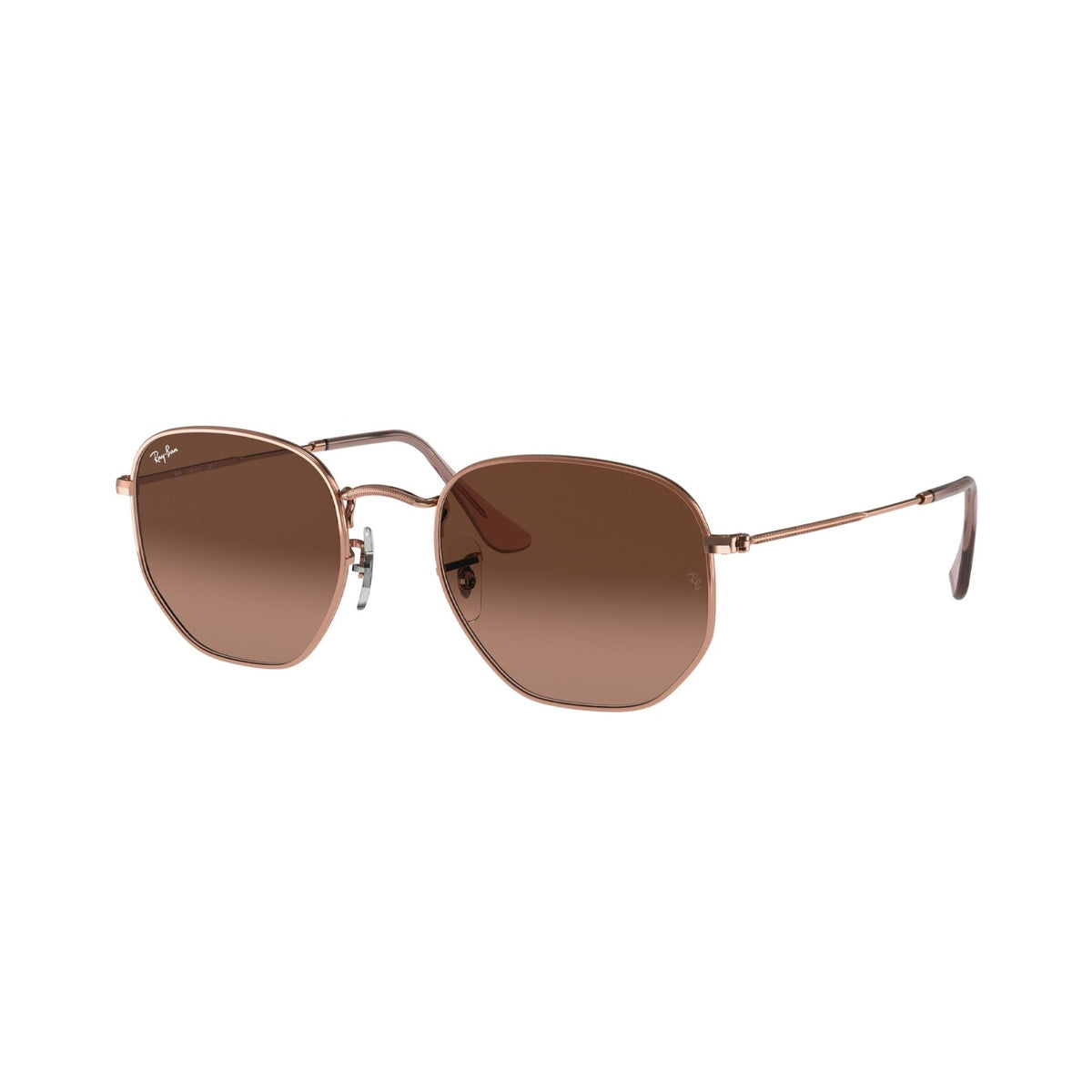 Ray-Ban Unisex Sunglasses Hexagonal Bronze/Copper Pink Gradient Brown Metal Metal  0RB3548N 9069A5 48