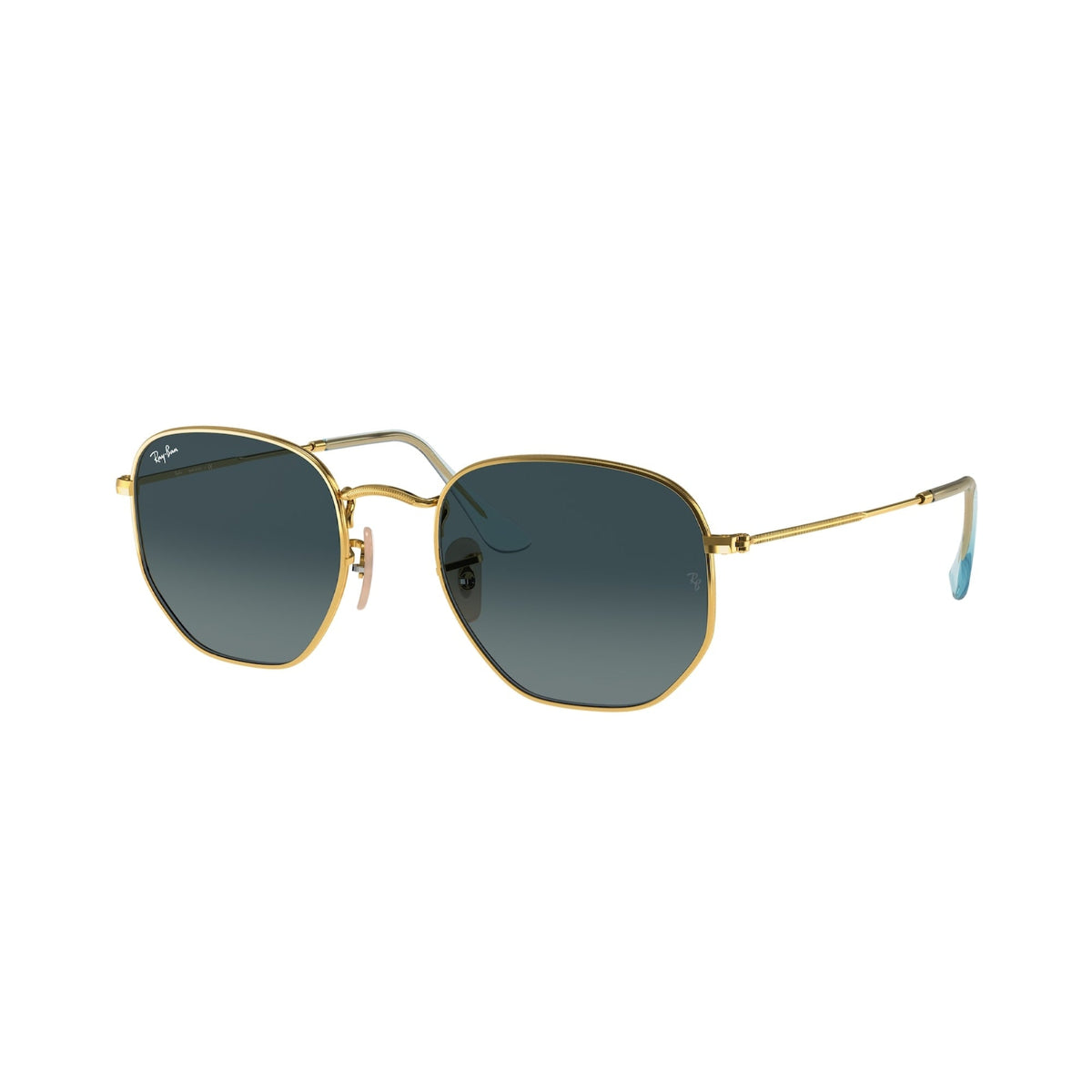 Ray-Ban Unisex Sunglasses Hexagonal Gold Blue Gradient Grey Metal Metal  0RB3548N 91233M 54