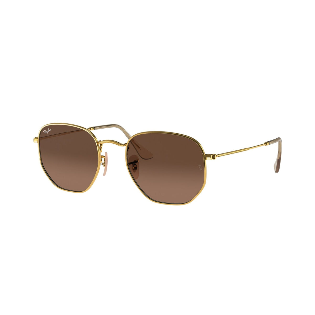 Ray-Ban Unisex Sunglasses Hexagonal Gold Brown Gradient Grey Metal Metal  0RB3548N 912443 48