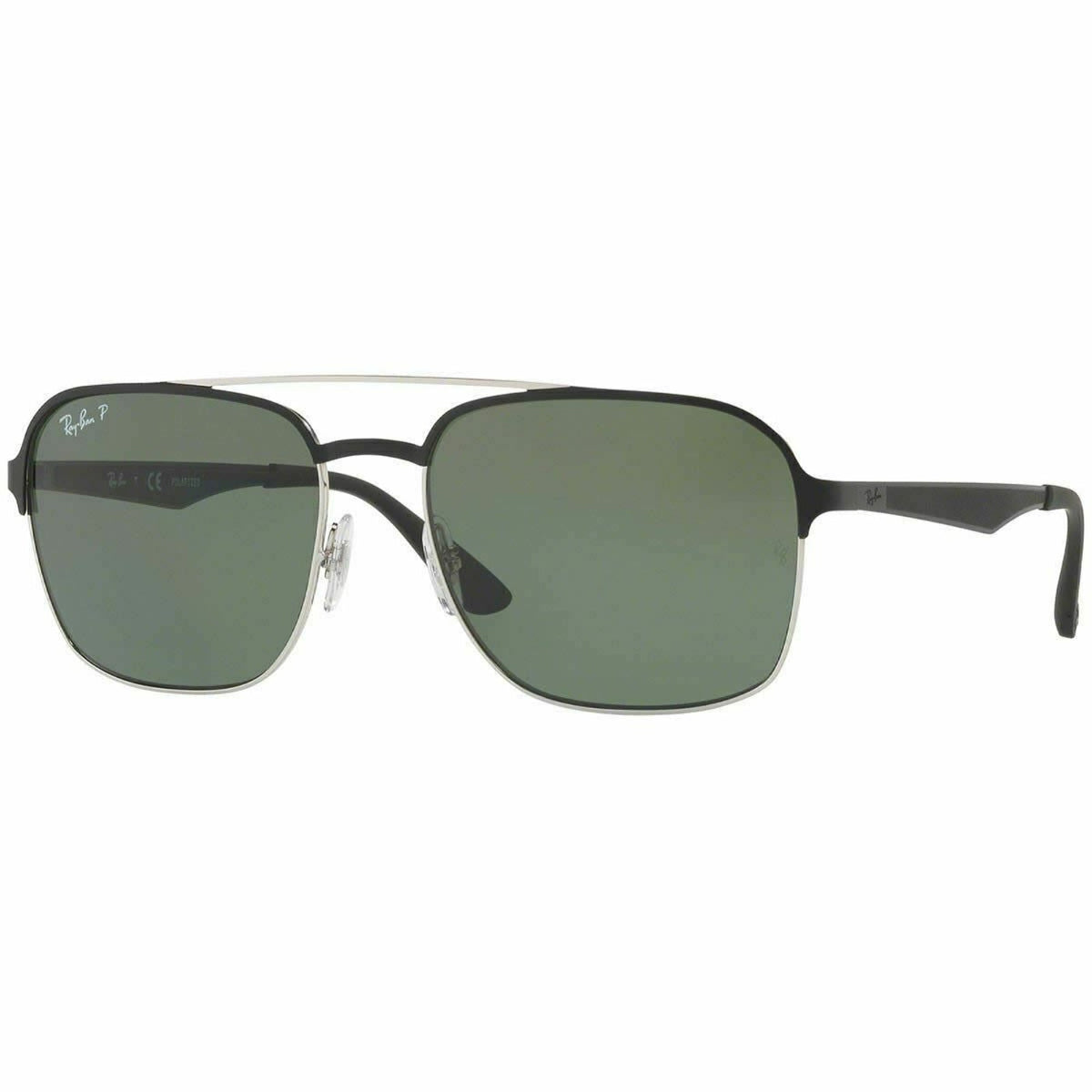 Ray-Ban Unisex Sunglasses  Black Dark Green Polar Metal Metal  0RB3570 90049A 58