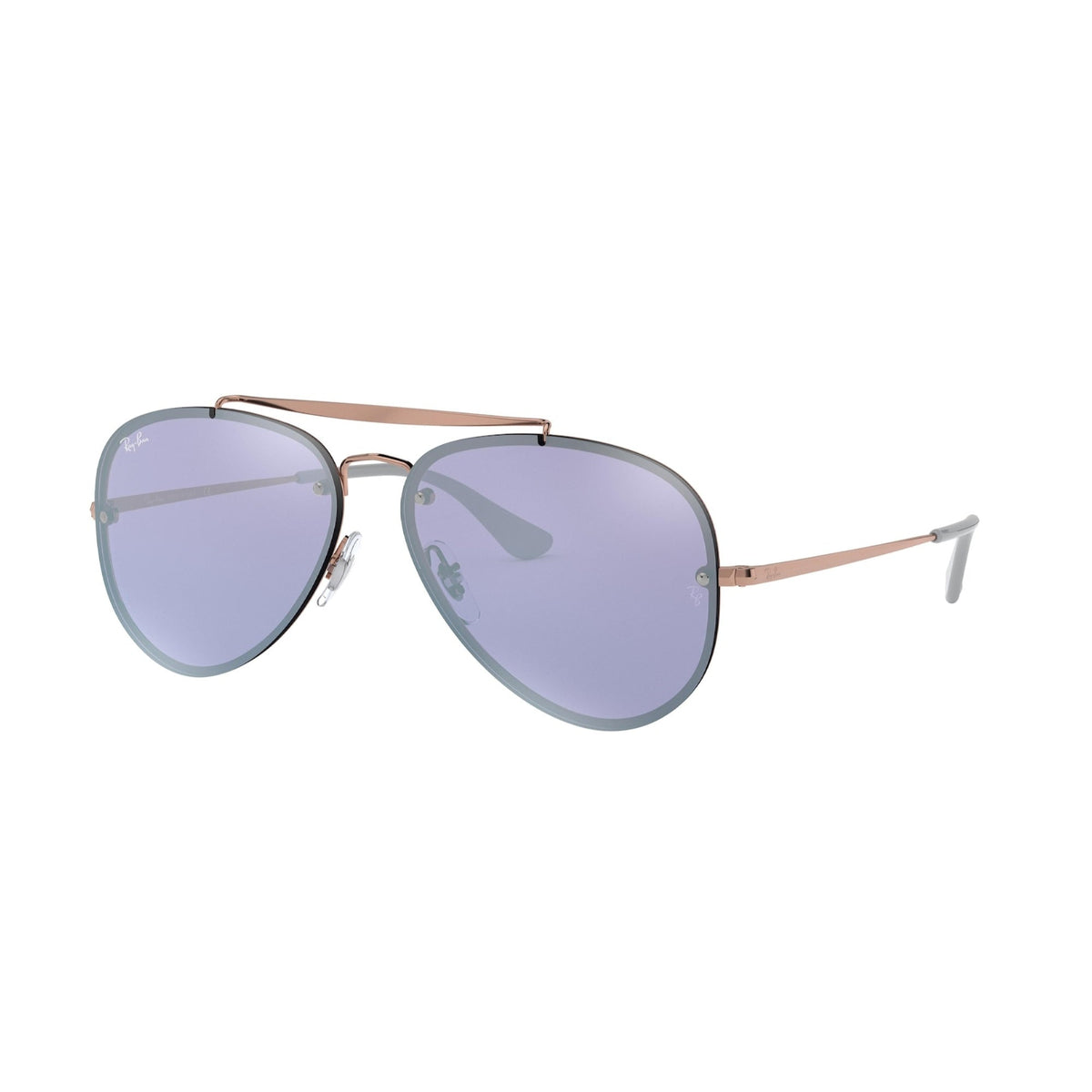 Ray-Ban Unisex Sunglasses Baze Aviator Bronze/Copper Dark Violet Mirror Silver Metal Metal  0RB3584N 90531U 58