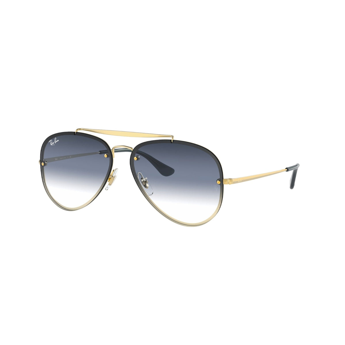 Ray-Ban Unisex Sunglasses Baze Aviator Gold Clear/Blue/Grey Gradient Metal Metal  0RB3584N 91400S 58
