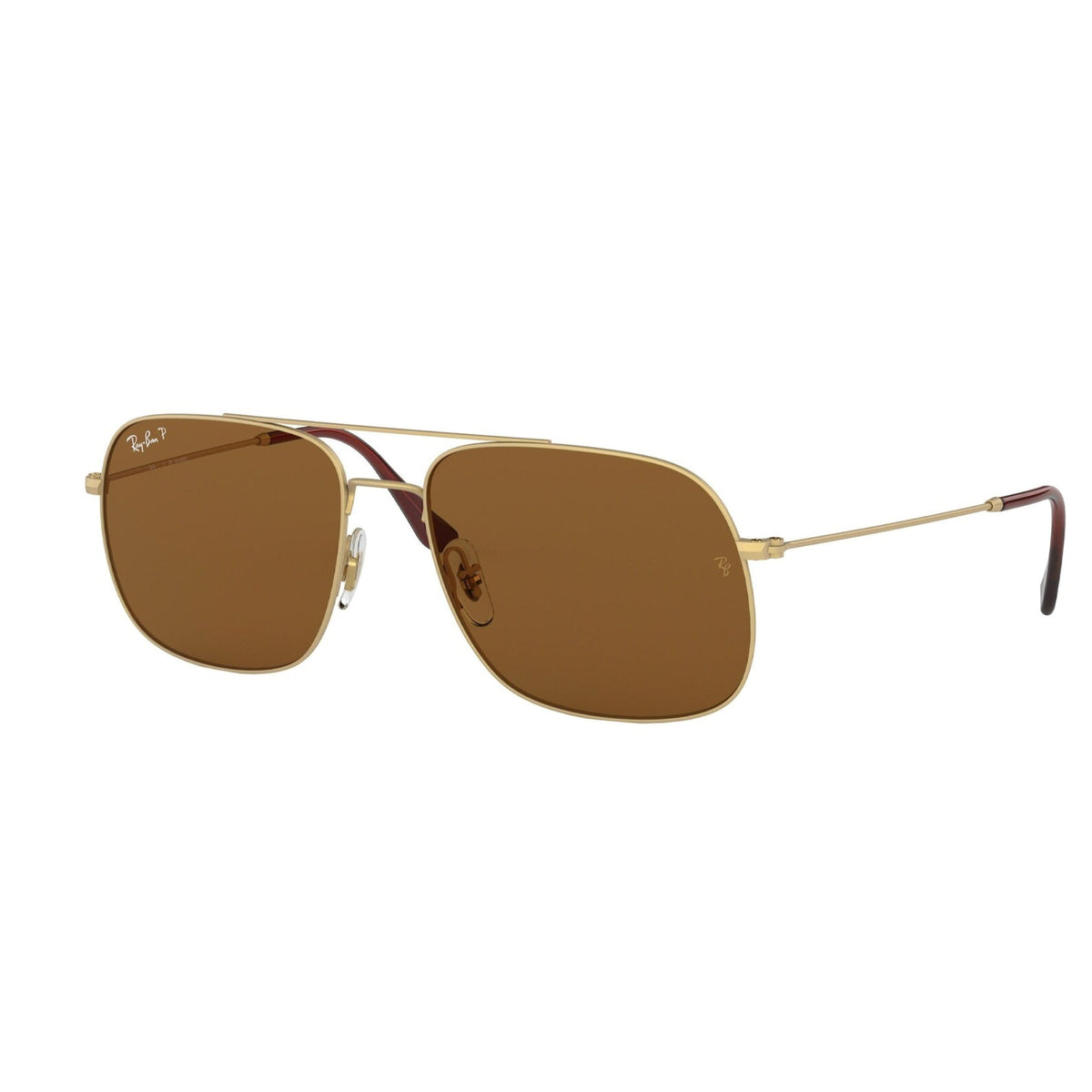 Ray-Ban Unisex Sunglasses Andrea Gold Dark Brown Metal Metal  0RB3595 901383 59