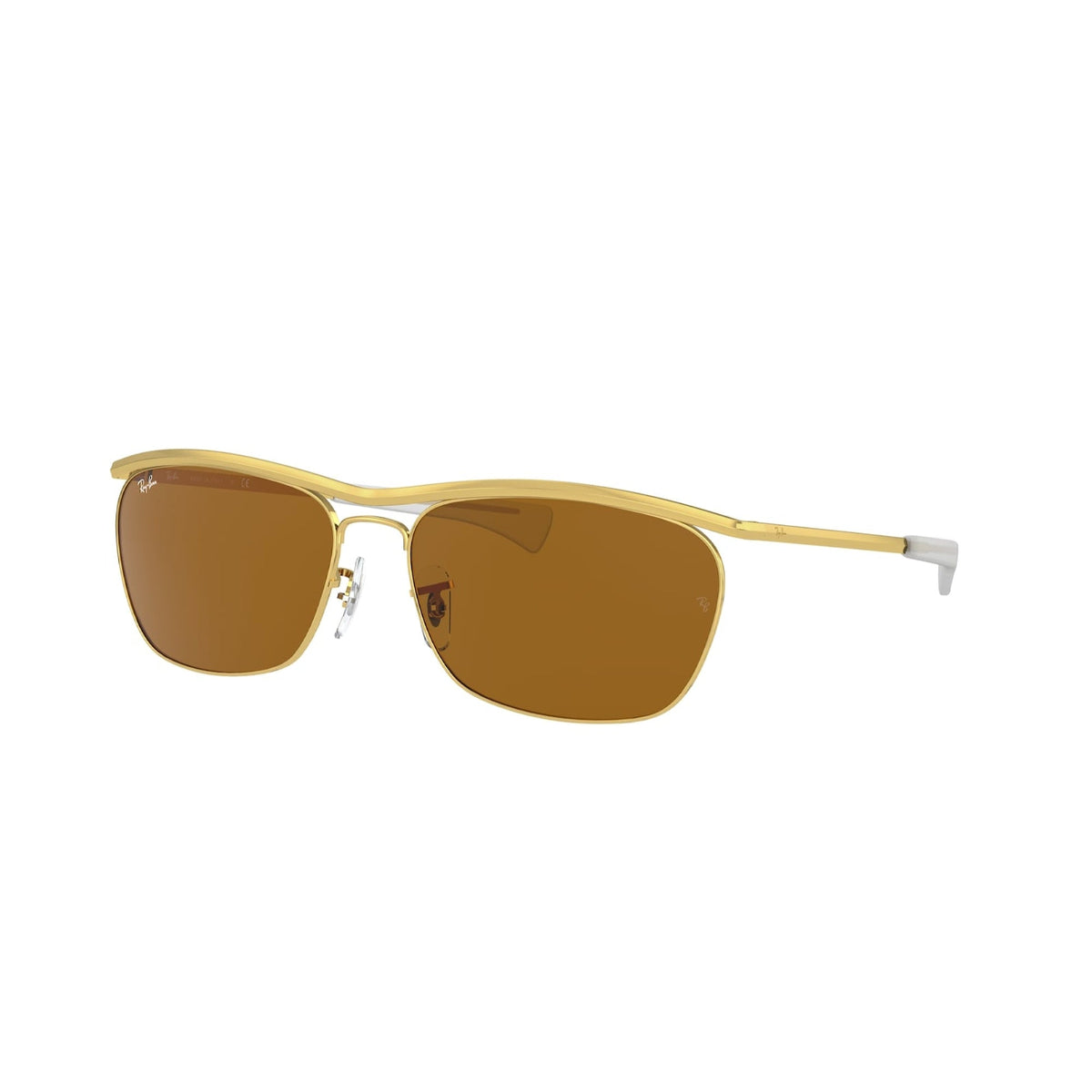 Ray-Ban Unisex Sunglasses Olympian II Deluxe Gold B-15 Brown Metal Metal  0RB3619 919657 60
