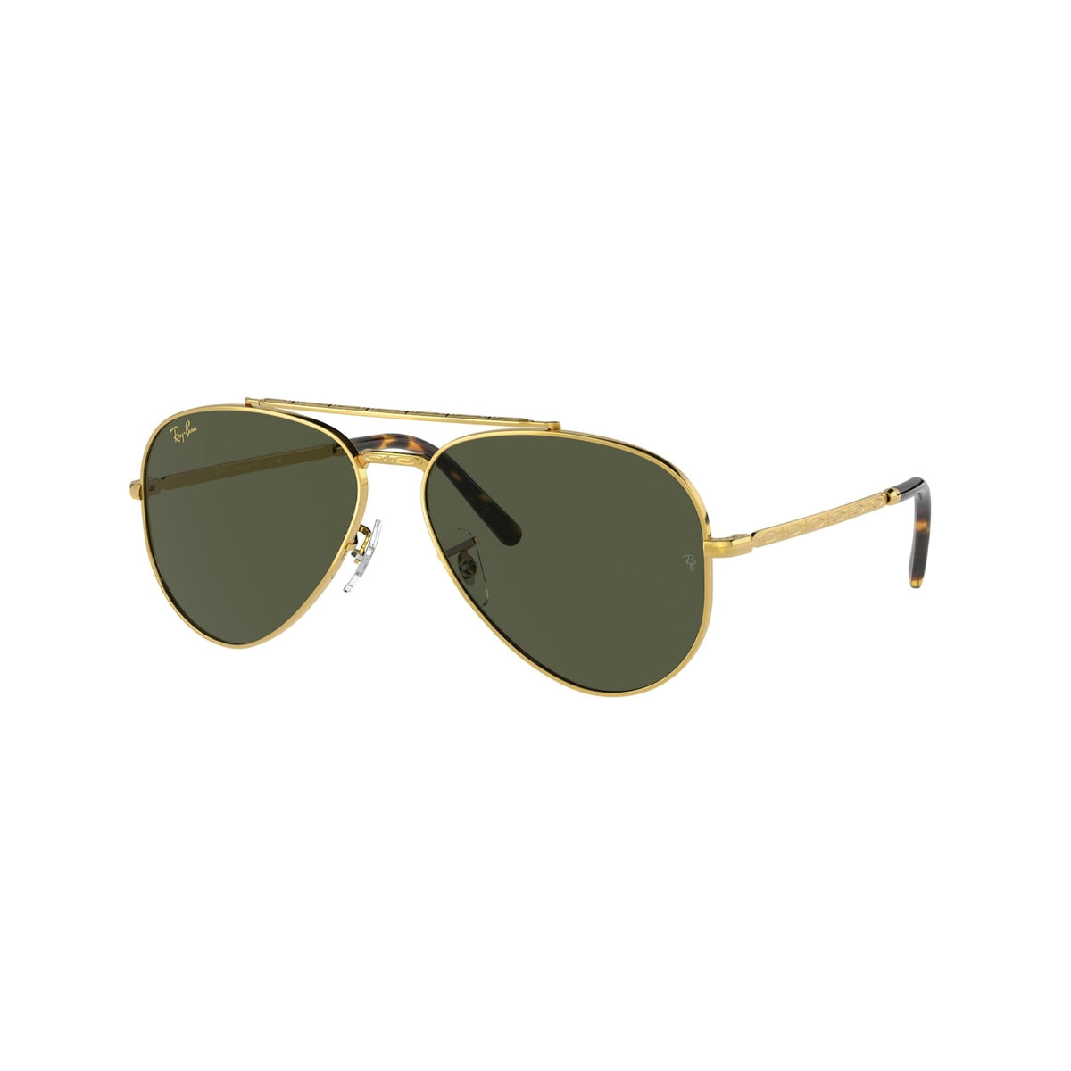 Ray-Ban Unisex Sunglasses New Aviator Gold Green Metal Metal  0RB3625 919631 55