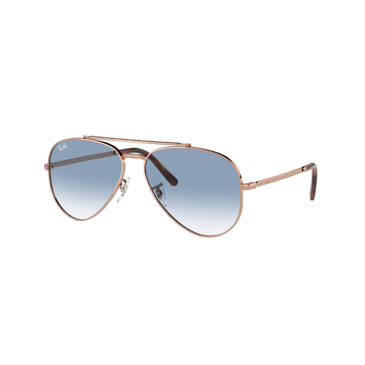 Ray-Ban Unisex Sunglasses New Aviator Rose Gold Clear Gradient Blue Metal Metal  0RB3625 92023F 55