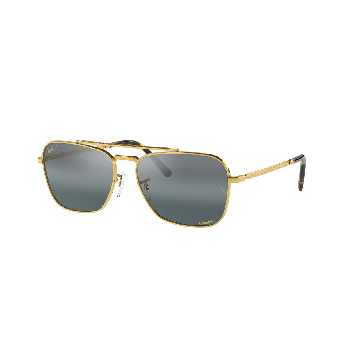 Ray-Ban Unisex Sunglasses New Caravan Gold Polar Clear Gradient Dark Blue Metal Metal  0RB3636 9196G6 55