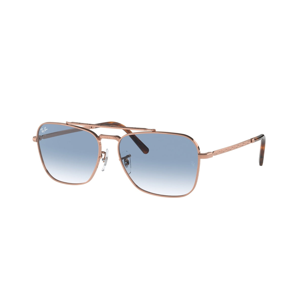 Ray-Ban Unisex Sunglasses New Caravan Rose Gold Clear Gradient Blue Metal Metal  0RB3636 92023F 55