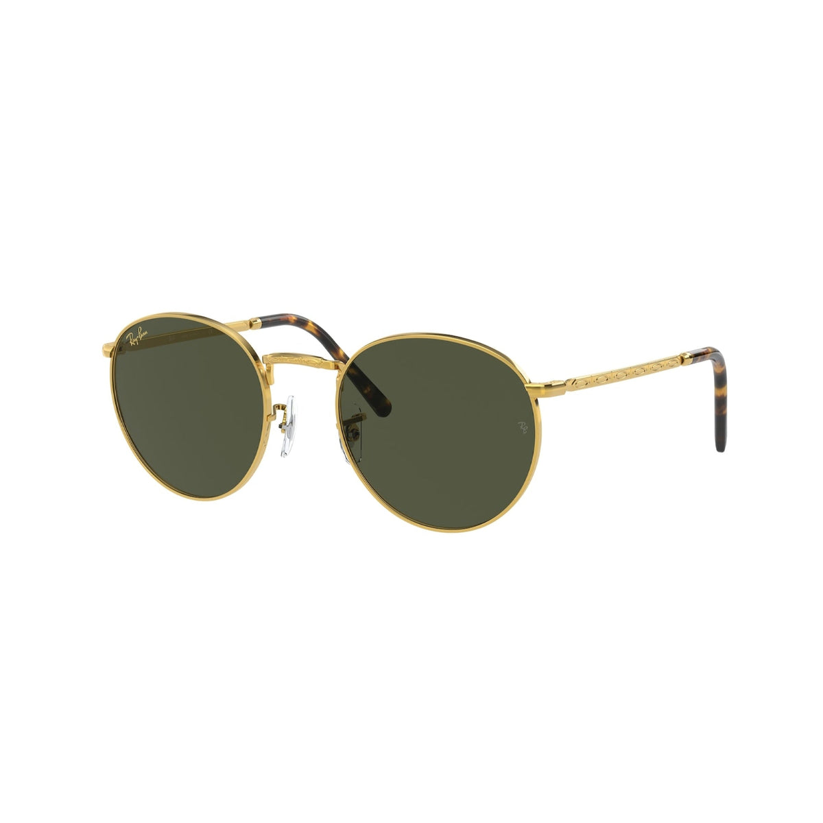 Ray-Ban Unisex Sunglasses New round Gold Green Metal Metal  0RB3637 919631 53