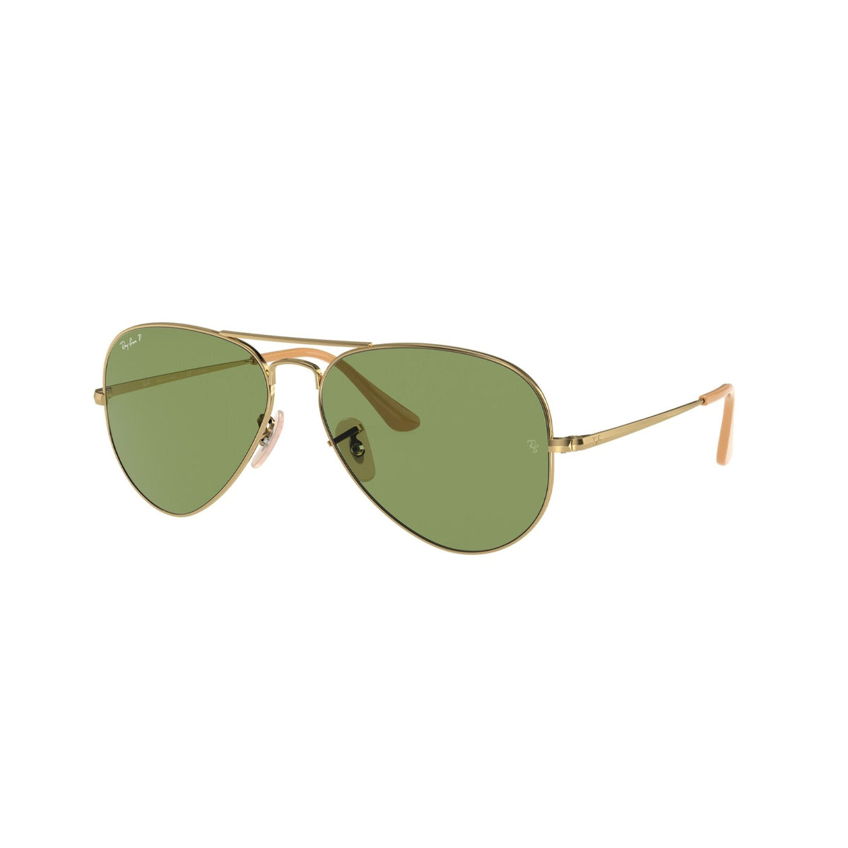 Ray-Ban Unisex Sunglasses Aviator Metal II Gold Green Metal Metal  0RB3689 9064O9 55