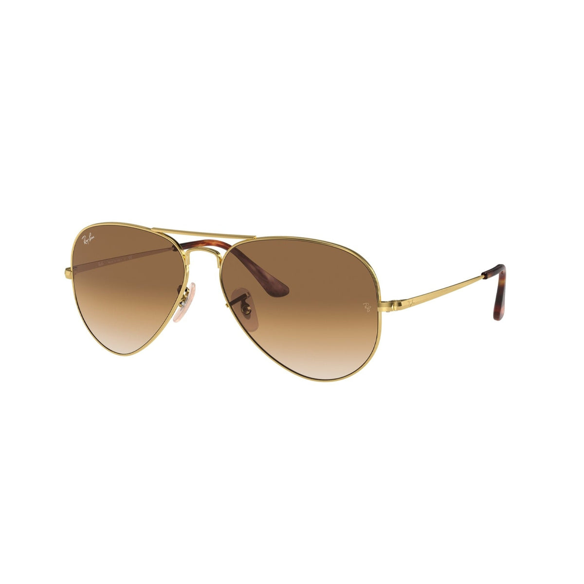 Ray-Ban Unisex Sunglasses Aviator Metal II Gold Clear Gradient Brown Metal Metal  0RB3689 914751 58