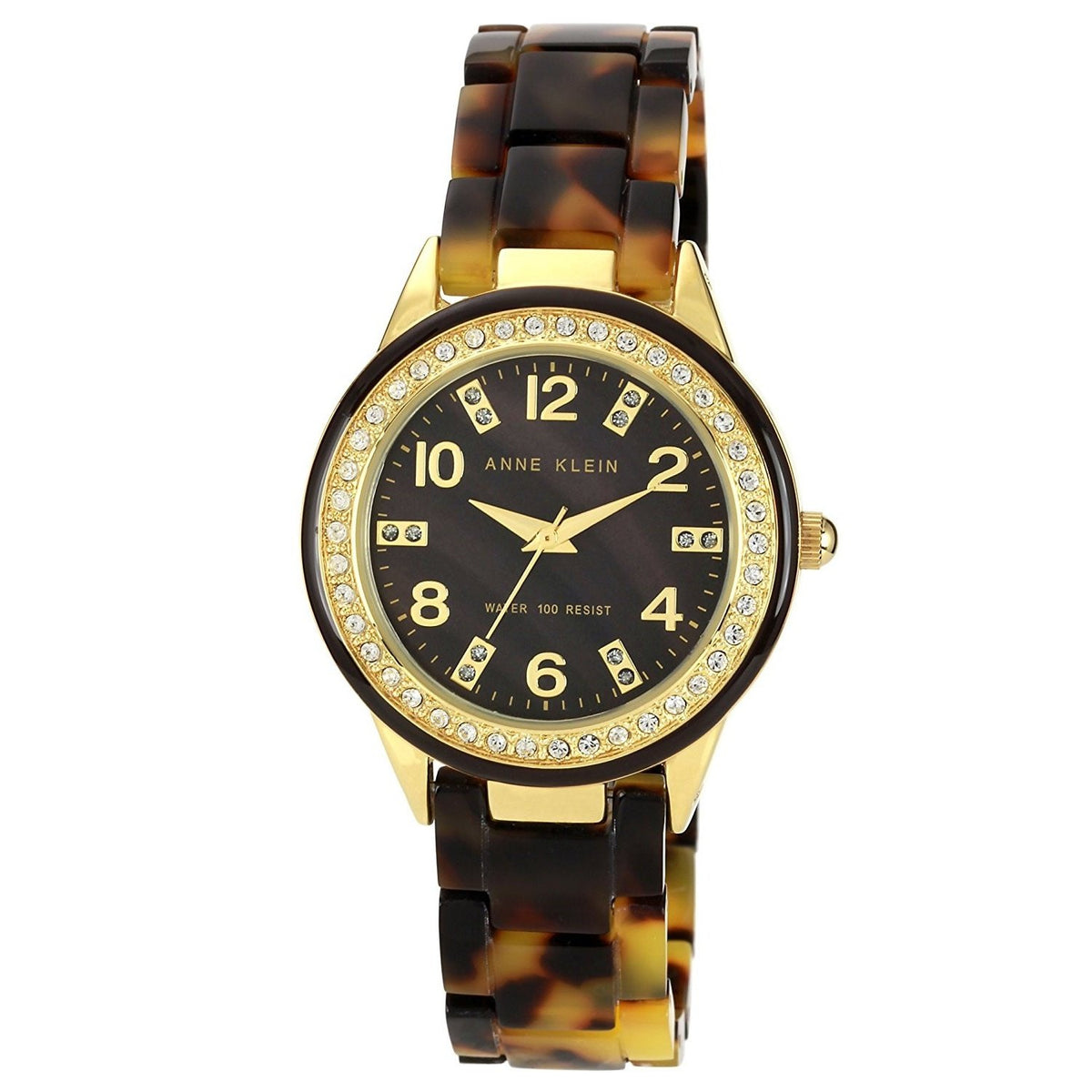 Anne Klein Women&#39;s 10-9956BMTO Crystal Brown Resin Watch