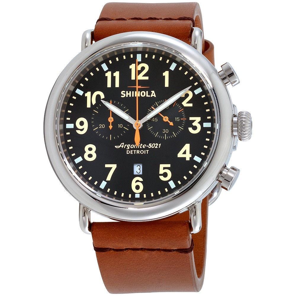 Shinola Men&#39;s 10000044 The Runwell Chronograph Brown Leather Watch