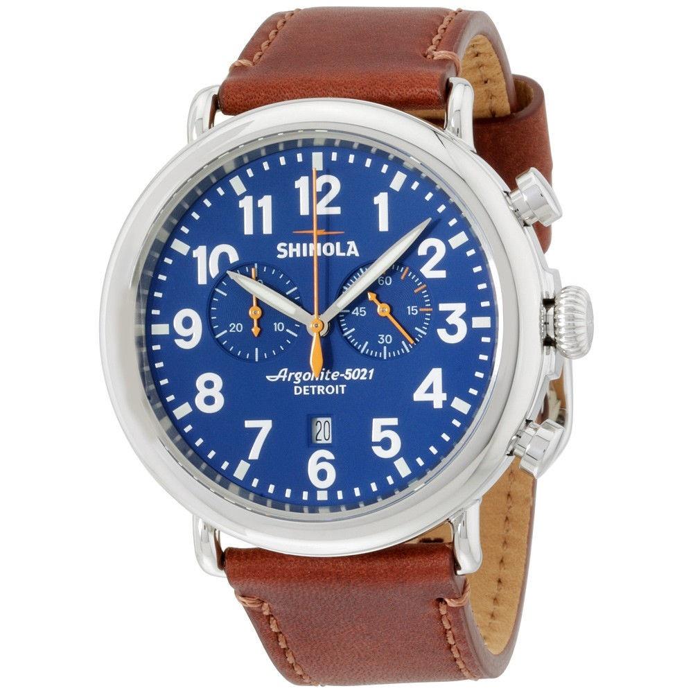 Shinola Men's 10000047 The Runwell Chronograph Brown Leather Watch