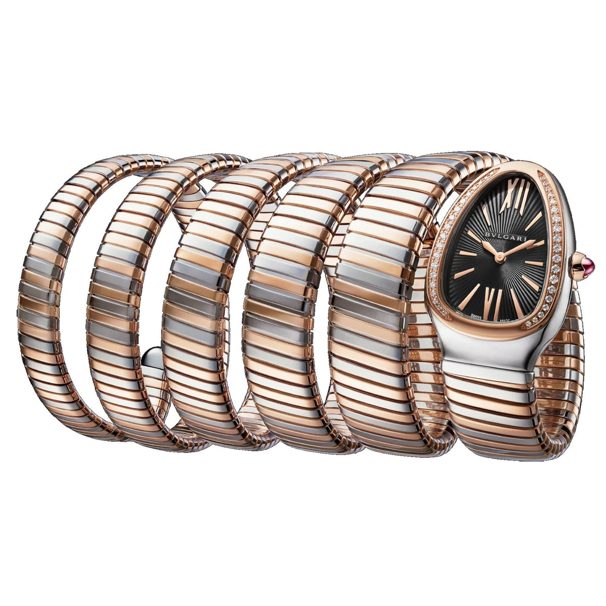 Bvlgari Women's 102621 Serpenti Tubogas Two-Tone 18Kt Rose Gold and Stainless Steel Watch