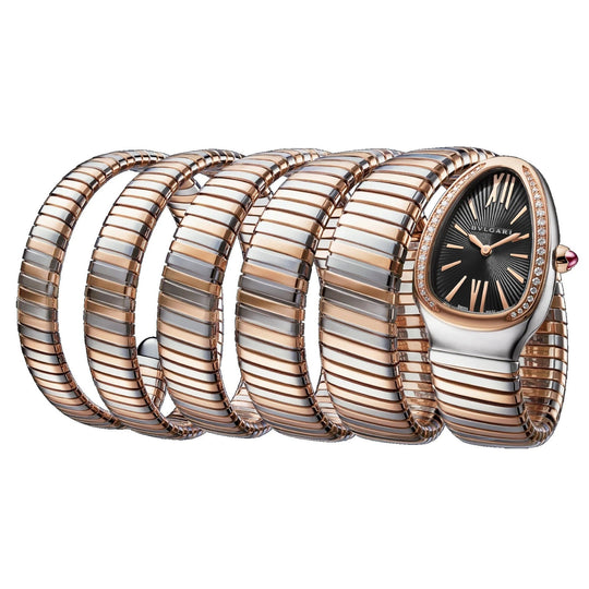 Bvlgari Women's 102621 Serpenti Tubogas Two-Tone 18Kt Rose Gold and Stainless Steel Watch