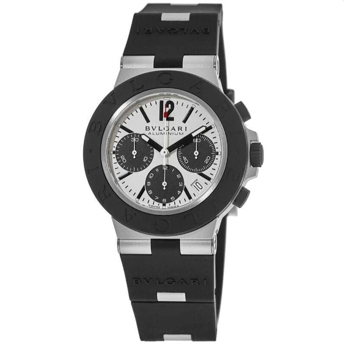 Bvlgari Men's 103383 Bvlgari Bvlgari Chronograph Black Rubber Watch