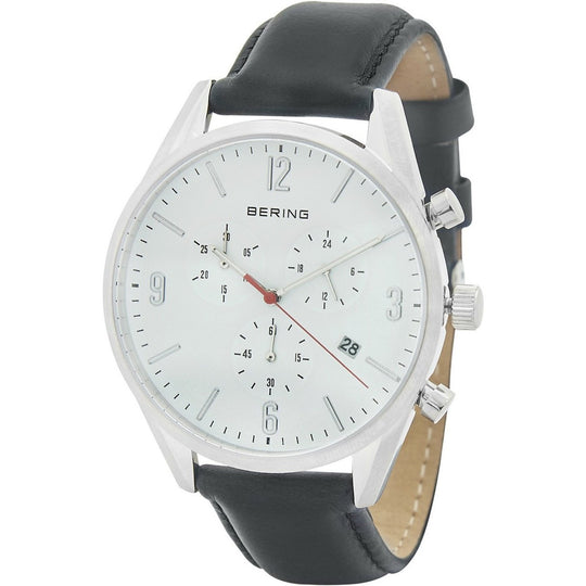 Bering Men's 10542-404 Classic Chronograph Black Leather Watch