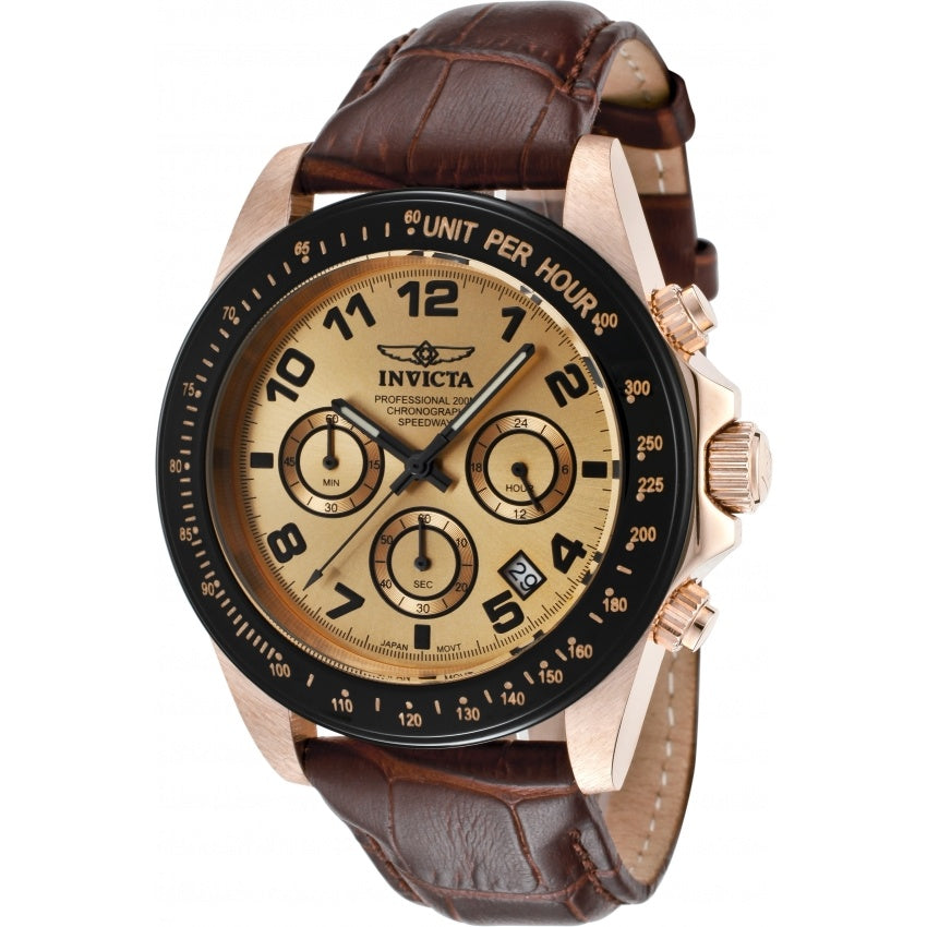 Invicta Men's 10711 Speedway Chronograph Black Leather Watch