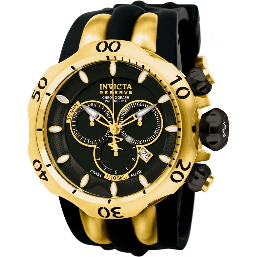 Invicta Men's 10833 Venom Venom Chronograph Black Polyurethane Watch