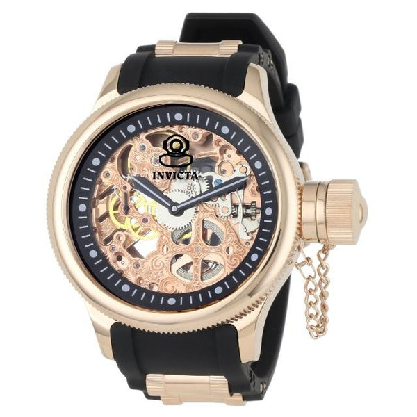 Invicta Men's 1090 Russian Diver Quinotaur Black and Rose-Tone Inserts ...