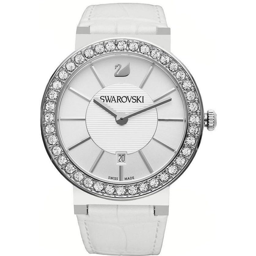 Swarovski Women&#39;s 1094360 Citra Sphere Crystal White Leather Watch