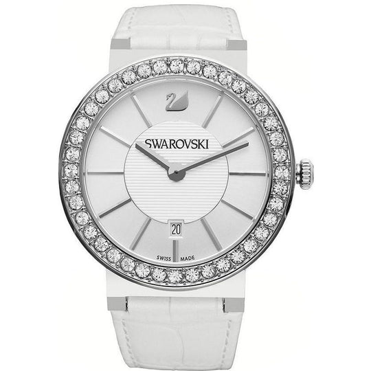 Swarovski Women's 1094360 Citra Sphere Crystal White Leather Watch