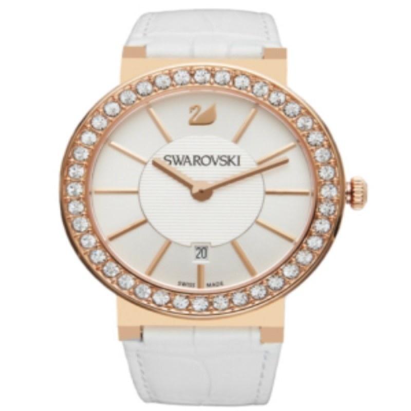 Swarovski Women&#39;s 1094362 Citra Sphere Crystal White Leather Watch