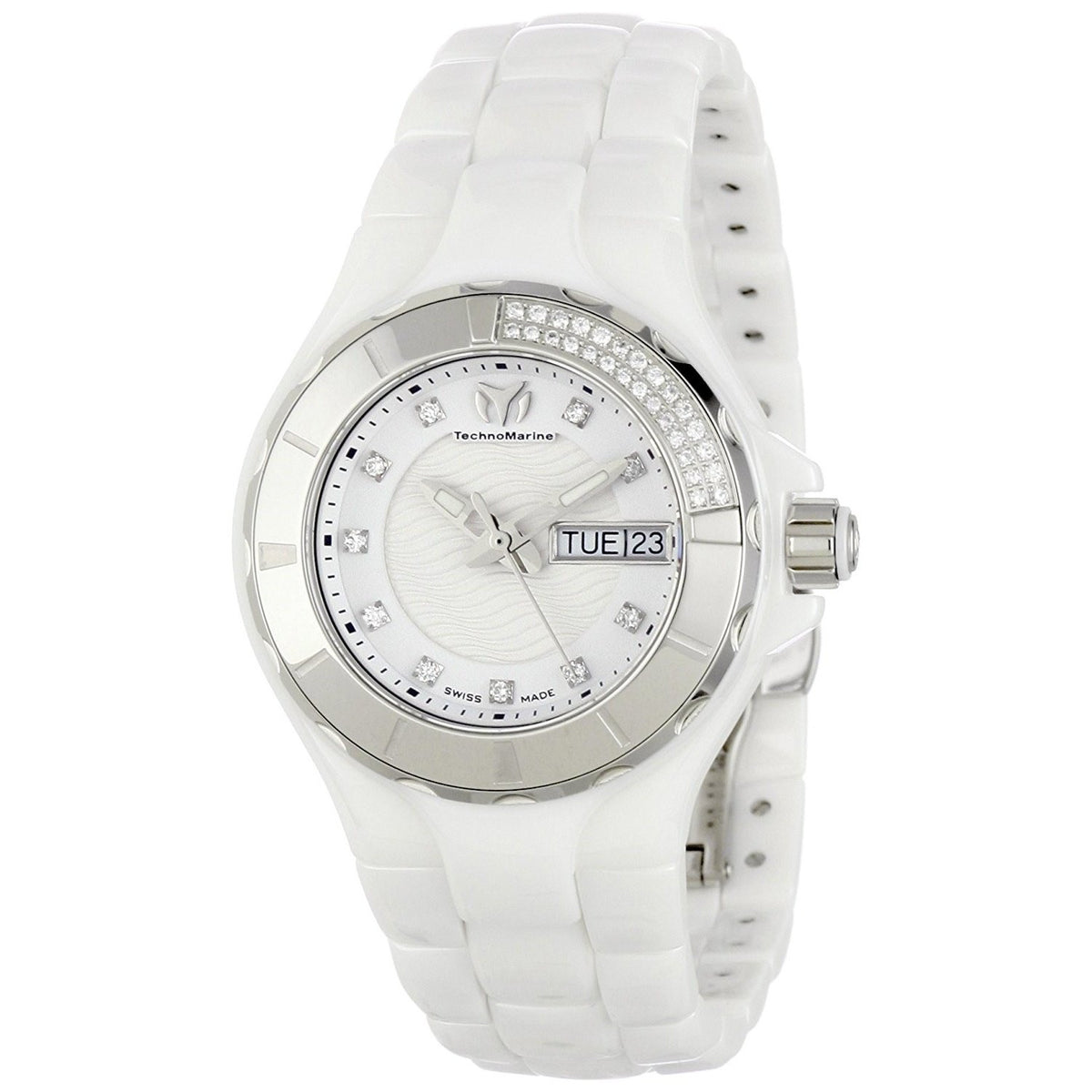 TechnoMarine Women&#39;s 110023C Cruise Diamond White Ceramic Watch