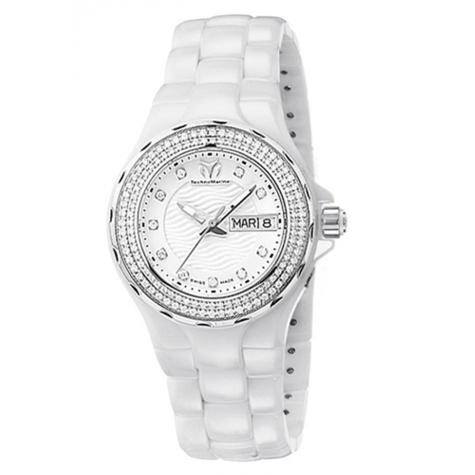 TechnoMarine Women&#39;s 111053 Cruise Diamond White Ceramic Watch
