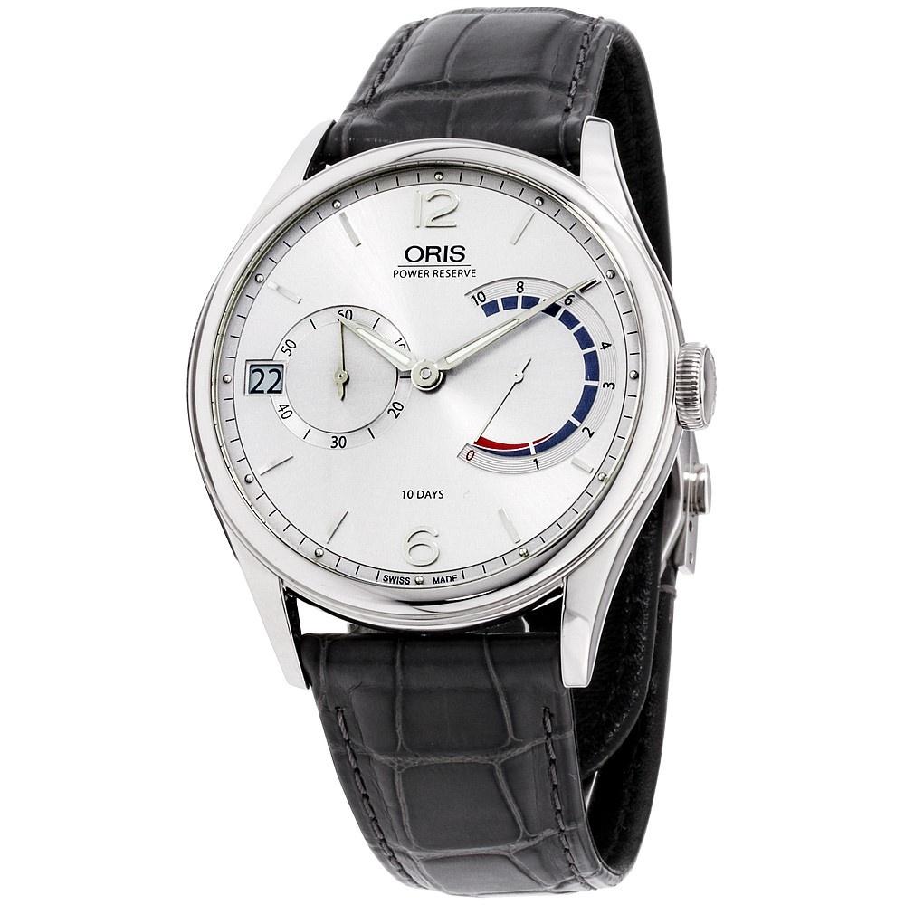 Oris Men&#39;s 11177004061LS Artelier Grey Leather Watch