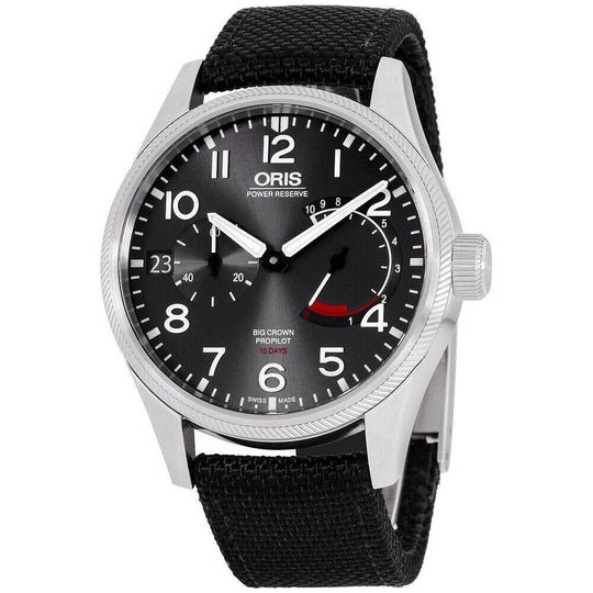 Oris Men's 11177114163TS Big Crown ProPilot Black Canvas Watch
