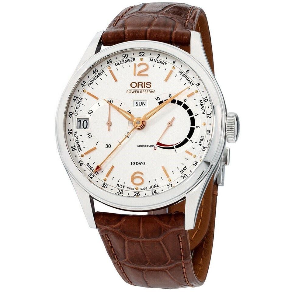 Oris Men&#39;s 11377384031LSBRN Artelier Brown Leather Watch