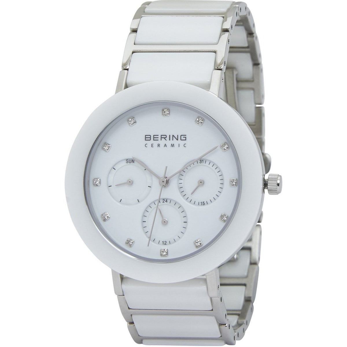 Bering Women&#39;s 11438-754 Ceramic Multi-Function Crystal Two-Tone Stainless steel and Ceramic Watch