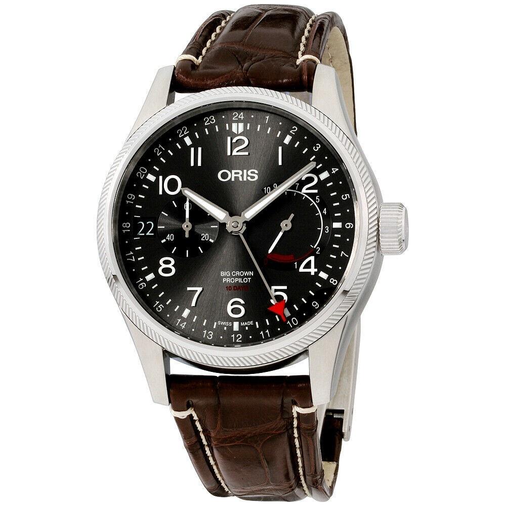 Oris Men&#39;s 11477464063LS Big Crown ProPilot Brown Leather Watch