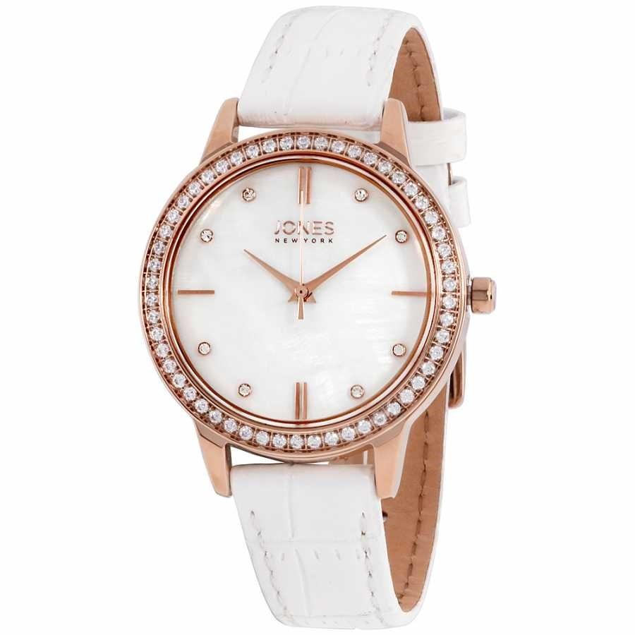 Jones New York Women's 11536R528-001 White Leather Watch