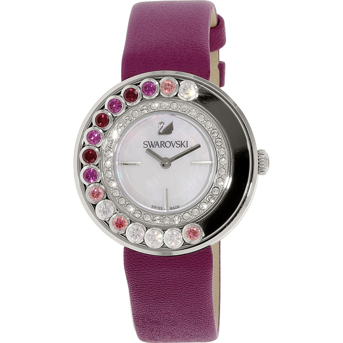 Swarovski Women&#39;s 1160309 Lovely Crystal Purple Leather Watch