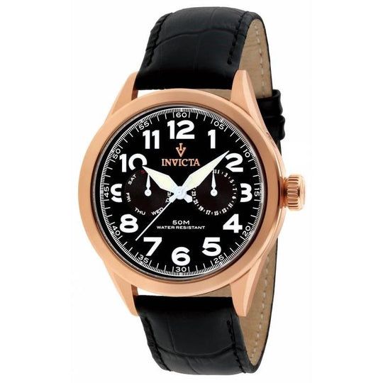 Invicta Men's 11742 Vintage Black Leather Watch